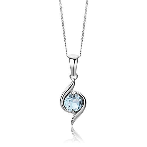 Miore   Colgante de oro blanco de 9 quilates con topacio azul