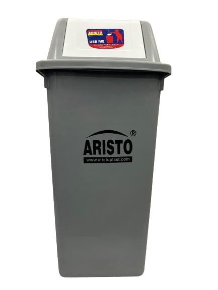 ARISTO Square Swing Lid Plastic Dustbin 60 LTR (Grey)-image-40
