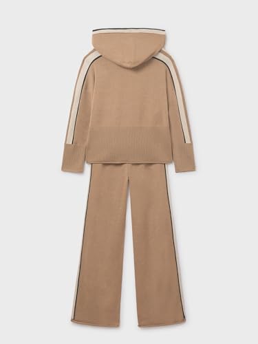 Pantalón de tricot Mayoral y capucha fina para niña en punto suave camel 2