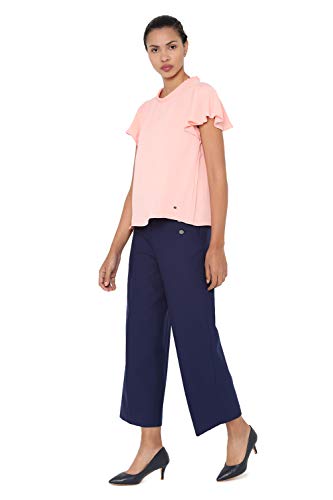 Image of Allen Solly Womens Ruffled Collar Solid Top