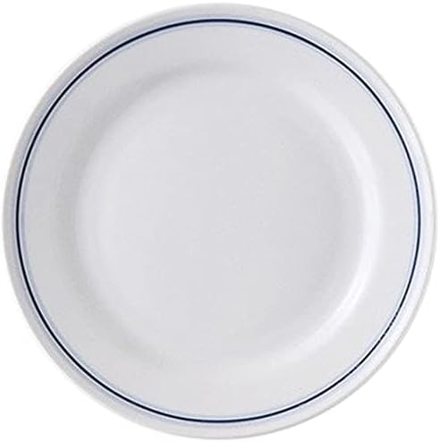 せともの本舗 Set of 5 Blue Border 6 Half Bread Plates [6.5 x 0.7 inches (16.5 x 1.9 cm)] [Western Ceramic Open] [Hotel Restaurant Cafe Western Tableware Restaurant Commercial Use]