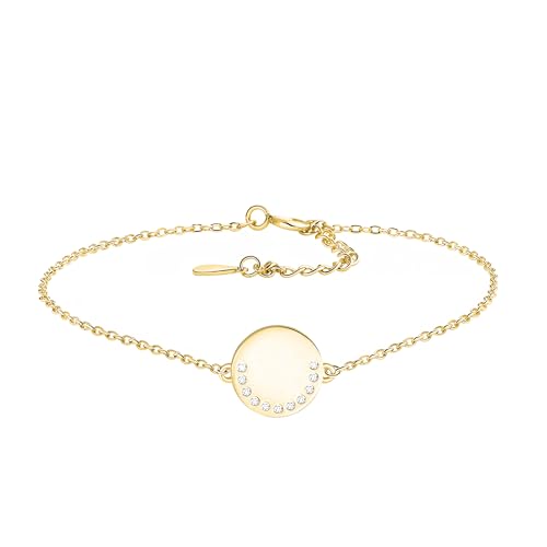 Bracelet pour femme en argent et zircon, un cadeau raffiné avec pendentif cercle