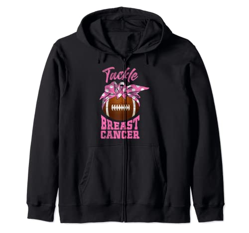 Football Soccer Mom Tackle Breast Cancer Survivor Warrior Sudadera con Capucha