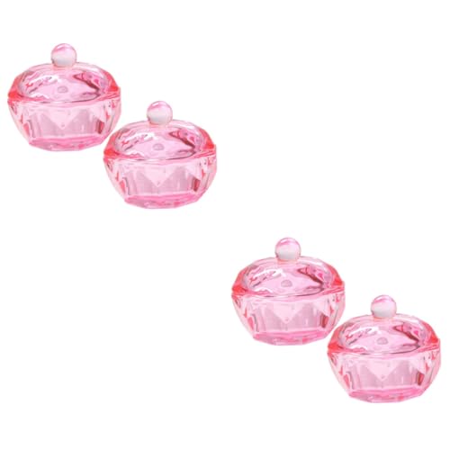 4 piezas Dappen Dish para uñas acrílicas en vidrio miniatura 1
