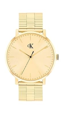 Calvin Klein Orologio con Movimento al Quarzo a Tre Lancette di Colore Dorato Collezione CK REAL con Cinturino in Acciaio Inossidabile di Colore Dorato - 25200549