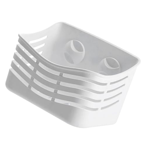 EXQUIMEUBLE Estante de Ducha de Succión sin Taladro Organizador de Baño Montado Pared Estantería para Cocina y Baño Rinconera de Color Blanco Resistente con Triple Ventosa Diseño Moderno