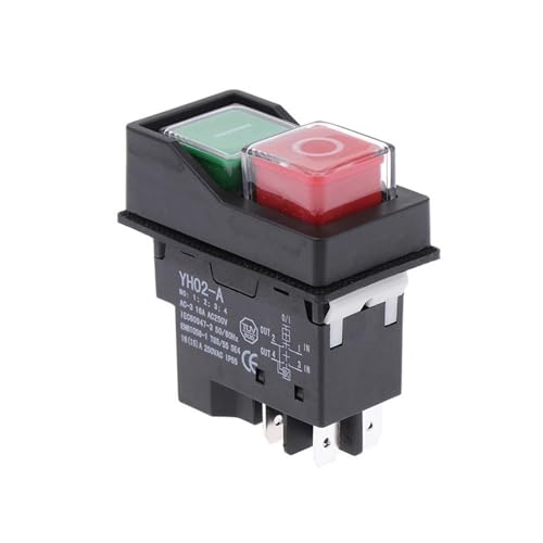 1pcs Electromagnetic Push Button Switches Starter Machine Tool Equipment Waterproof Switch Safety Security IP55 KLD28A(A1 4pin)