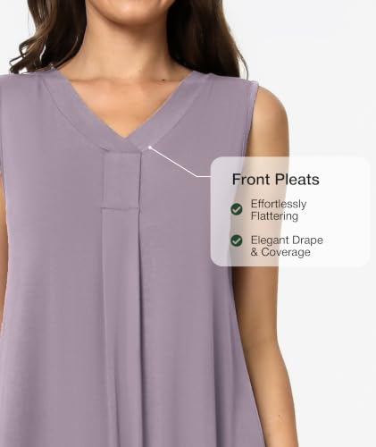 Image of GYS Cooling Bamboo Viscose Nightgowns for Women, Lightweight Sleeveless V Neck Sleep Shirt for Hot Sleepers, Soft Night dress