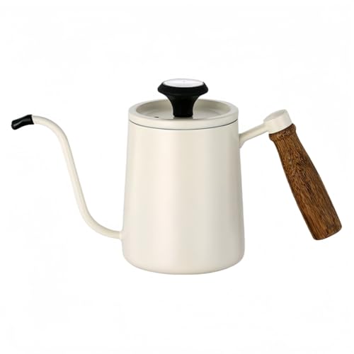 QIANG ドリップポット コーヒードリップポット コーヒーケトル 細口 木製ハンドル付き 蓋付き 滑り止め 厚手の ステンレス製 おしゃれ 耐熱 安全で 大容量 耐久性 多目的 一人暮らし カフェ 家庭用 ホーム オフィス用業務用 商業用途 アウトドア