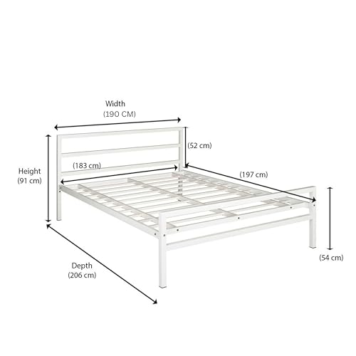 Image of TEKAVO CozyCrest King Size Bed | Metal and Wood Frame | Modern Bedroom Furniture | Rustic Design | Durable & Stylish | DIY