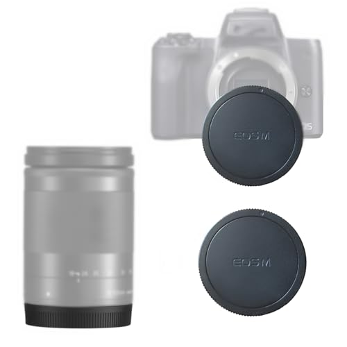 Tapa trasera para lente y tapa para cuerpo de cámara EF-M, compatible con cámaras mirrorless EF-M como M2, M3, M5, M6, M10, M100 y lentes EF-M 22mm f/2 STM, EF-M 11–22mm f/4–5.6 IS STM miniatura 1