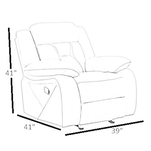 Image of Torque Pawel Leatherette Recliner Sofa 1 Seater-Beige | Single Sofa Recliner for Relaxing at Home | 1 Seater Manual Recliner Chair for Office Living Room- 1 Year Warranty