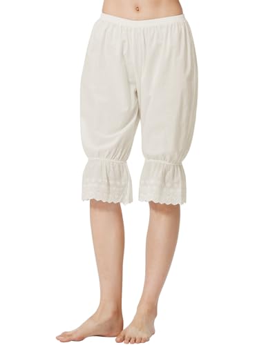 BEAUTELICATE Women Cotton Pantaloons Costume Bloomers Vintage Pettipants With Lace