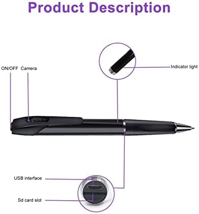 Product Diagram of lo.baby.ve 1080P HD Body Cam Pen