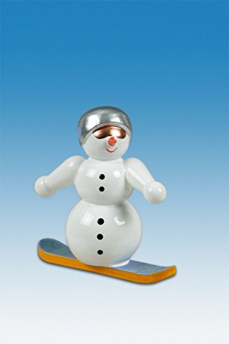 Chiffre en bois bonhomme de neige de Noël déco surf des neiges