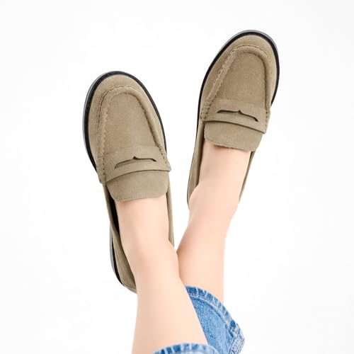 Image of C.Paravano Genuine Leather Penny Loafers | Loafers for Women | Casual Slip On | Walking Flats Classic Driving Moccasins