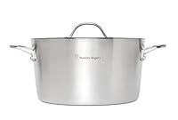 Stanley Rogers Conical TRI-PLY Casserole Ø 24 cm, induction compatible cookware, stainless steel cooking pot with cool touch handles and lid (colour: silver)