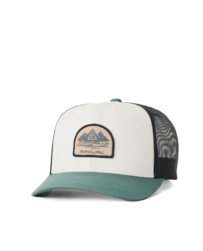 Rip Curl Curve Peak, Structured Trucker Hat, Mesh Snapback Baseball Cap for Men, Adjustable Gorro/Sombrero, Hueso/Aloe 261, Talla única para Hombre