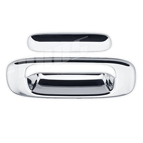 A-PADS Chrome Tailgate Handle Cover for Chevy Silverado [All Models] 1999-2000 01 02 03 04 05 2006 Compatible with(Just Overlay Stick on, NOT for SNAP in Replacement)