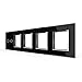 Produktbild Livolo nur Glasblende 5 Fach VL-C7-C2/SR/SR/SR/SR-12 Schwarz Glasrahmen Glas Blende für Steckdosen Touch Berührungs Lichtschalter und Serienschalter