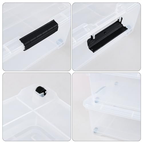 Bringer-4-Packs-Plastic-Under-Bed-Storage-Bins-with-Wheels-25-L-Closet-Organizers-and-Clothes-Storage-Boxes-Secure-Black-Locking-Latches-Low-Profile-Under-Bed-Design