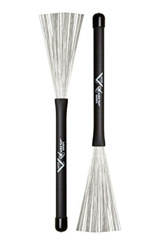 Vater Drumsticks VBSW - Wire Tap Brushes - Wire Tap Sweep - Retractable - Rubber Handle, Black - Image 4