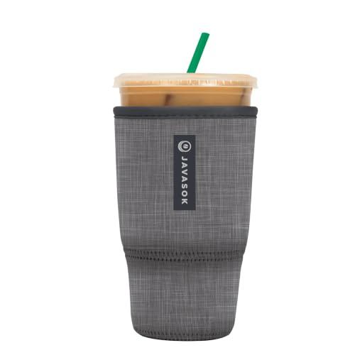 Sok It JavaSok Iced Coffee & Cold Soda Insulated Neoprene Cup Sleeve (Anthracite, Large: 30-32oz)