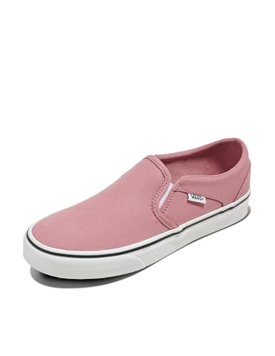 Vans Women's Asher Slip-On Shoe - Casual Sneakers for Walking, Fashion & Work. Canvas Dusky Rose. 8