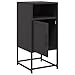 Industrial Bedside Cabinet with Adjustable Shelf, Modern Metal Nightstand with Storage for Bedroom, Living Room, Sleek Black Steel Side Table