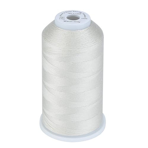 Image of Simthread Heavy Duty Blue Jeans Thread for Denim Sewing 1000 Meters Cone Warm Gray