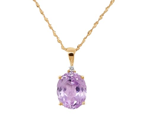 KOKAV 14K Rose Gold Genuine Kunzite...