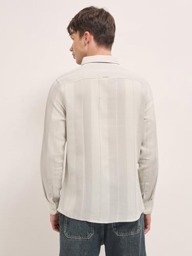 Image of THE BEAR HOUSE Men's Blue Slim Fit Cotton Checkered Shirt