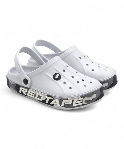 Image of Red Tape Mens Lightweight EVA Clogs Slip-On Comfortable Casual Footwear with Adjustable Back Strap and Anti-Slip Outsole