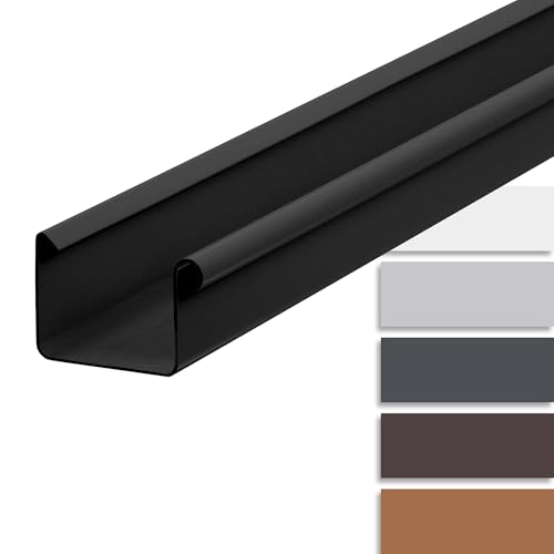 INEFA Dachrinne kunststoff Kastenrinne 200cm NW68 / 68mm Anthrazit Dachrinnenzubehör, Regenrinnen PVC, einfache Montage, Made in Germany