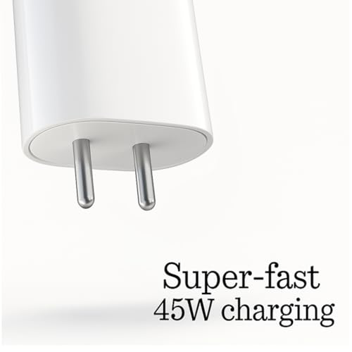 Image of 45W Fast Charger for Nothing Phone 3A /2A /2 /1, CMF Phone 1 | PPS PD 3.0 Type-C Wall Adapter | BIS Certified | Compatible with Nothing 3A Pro /2A Plus | White