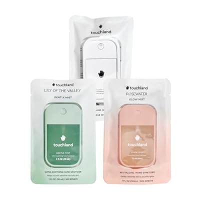 Touchland Glow Mist  Gentle Mist  White Mist Case, Scented and Stylish Hydrating Hand Sanitizer Spray Bundle, Travel Size Friendly