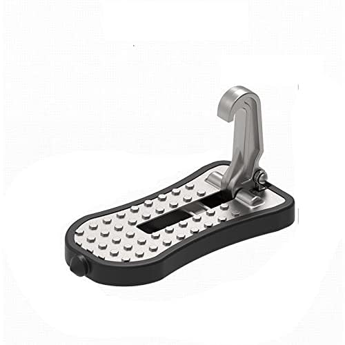 WENINETIES Peldaño Plegable de Techo para VW CrossPolo 2009-2017, Fácil Acceso Techo Baca Limpieza Portaequipajes Robusto Seguro Plegado Rápido,Silver