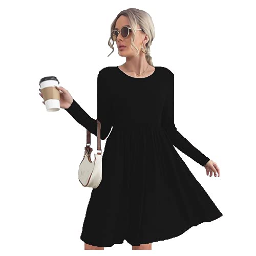 XuBiDuBi Womens Frankie Swing Skater Dress Ladies Smock Flared Ruched Gathered Waist Dress All Plus Sizes