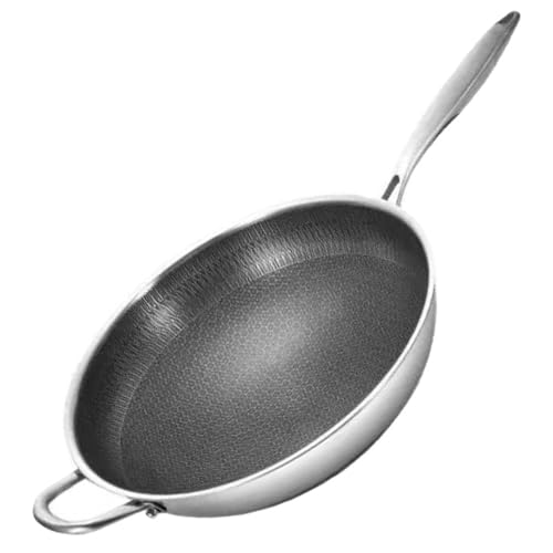Wok de acero inoxidable con doble asa y superficie antiadherente