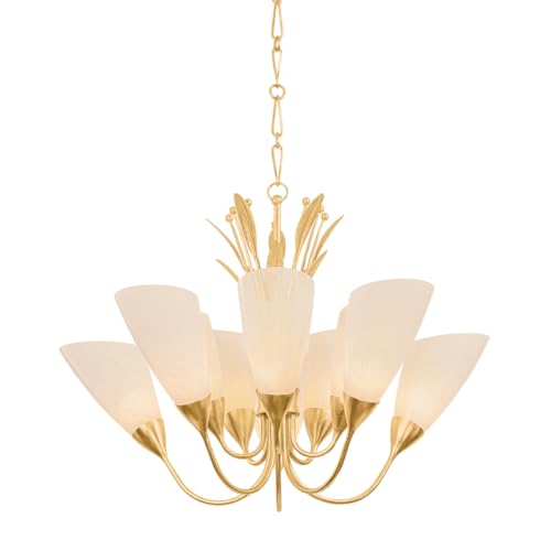 Hudson Valley Lighting Forest Glen 10-Light Chandelier | Vintage Gold