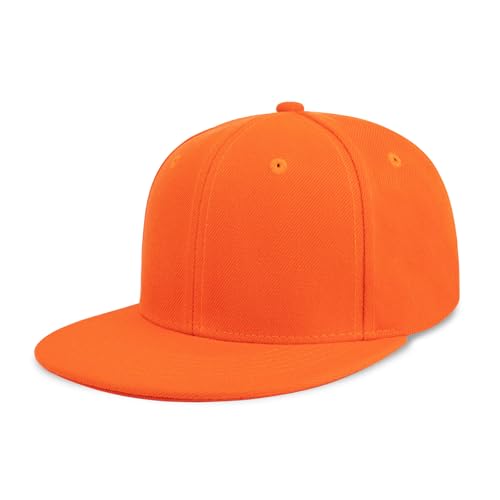 Image of CHOK.LIDS Flat Bill Visor Classic Snapback Hat Blank Adjustable Brim High Top End Trendy Color Style Plain Tone Baseball Cap