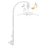 ✔Struktur:Babybett-Mobile-Halterung ist mit Wickelantrieb ausgestattet,keine Batterien erforderlich.Mit Schraubbefestigung zum sicheren Greifen des Kinderbetts,einfach zu installieren.