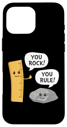 You Rock You Rule 面白い かわいい カワイイ ロックと定規 しゃれ スマホケース iPhone 16 Pro Max 用