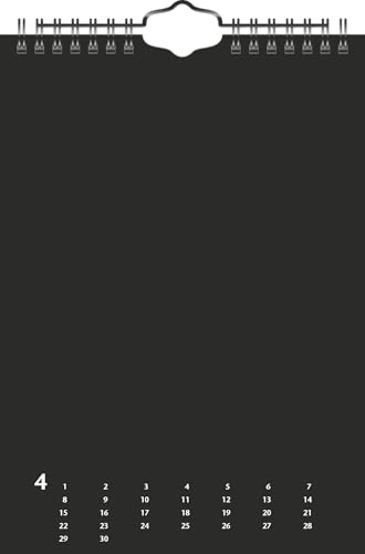 Heyda 2070430 Bastel-/Kreativkalender (13 Monatsblätter, A 5, Kalendarium immerwährend, Wire-O-Bindung mit Aufhänger, Deckblatt schwarz, Monatsblätter) schwarz