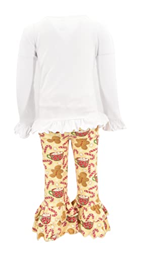 Image of Unique Baby 2 Piece Girls Double Ruffle Leggings and Long Sleeve Shirt Clothes Set Kid and Toddler Girl Outfit