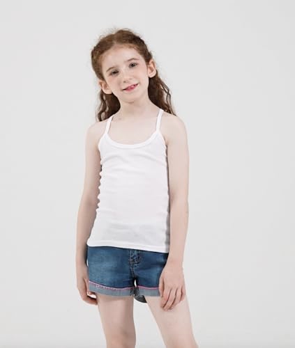 6-Pack Soft Girls Dance Tank Tops Scoop Neck Undershirts 100% Cotton Cami3