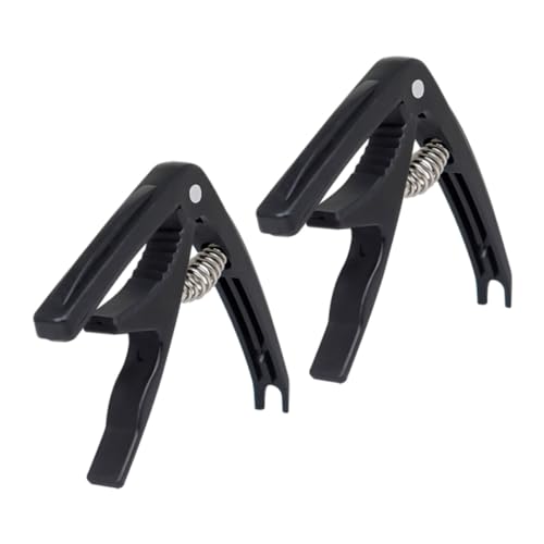 Alasum 2個 エレキ ギター カポ 黒 腹筋 カポ 用 ウクレレ メタル ギター パート ギター カポ アコースティック および エレクトリック ギター用