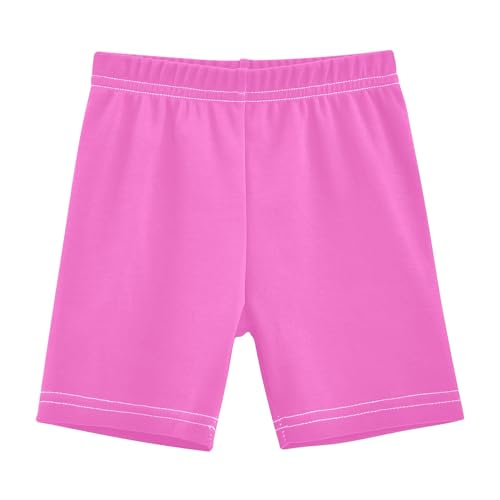 CHIFIGNO Rose Pink Cartwheel Shorts for Girls Bike Shorts Cotton Under Dress Dance Short Size 8
