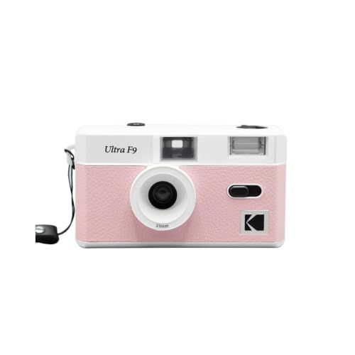 KODAK Ultra F9 - Fotocamera Analogica Riutilizzabile 35mm, Obiettivo Fisso 31mm F/9, Flash Integrato, Caricamento Facile, Riavvolgimento Manuale, Ideale per Interni - Rosa