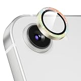 Podick カメラ保護フィルム iPhone 17E / 16E 用 カメラカバー キラキラ 9H強化ガラス アルミ合金 耐衝撃 いphone17E カメラ保護 高透過率 黒縁取り フラッシュ干渉なし 取付ガイド枠付き 貼り付け簡単 アイフォン17E 16E 対応 独立型レンズプロテクター ブラック(17E/16E,Colorful)